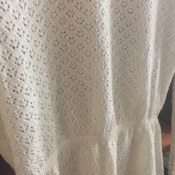 ModCloth Cream Peplum Crochet Sheer Lace Sweater - Picture 7 of 9